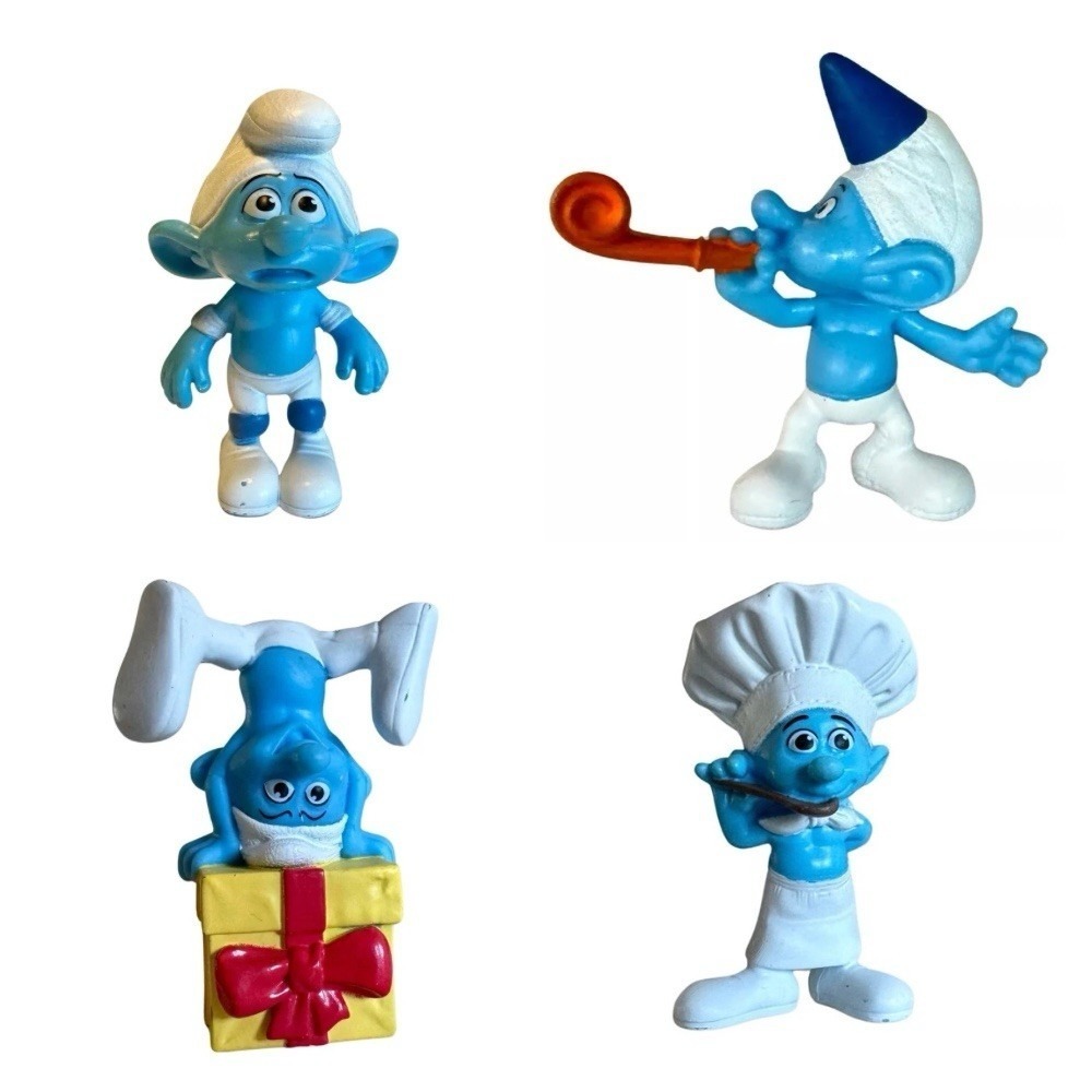 Smurf Figurines Lot of 4‎ McDonald's Happy Meal Toys Set Bundle Peyo 2011-2013